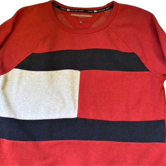 Tommy Hilfiger Sport retro vintage inspired Sweatshirt Colour Block Flag Logo - Picture 8 of 11